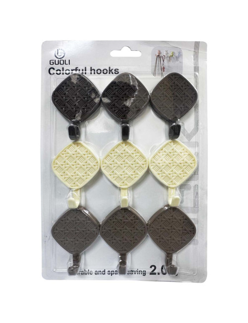 NA-75905/75906 WALL HOOK ADHESIVE HANGER 9PCS SET