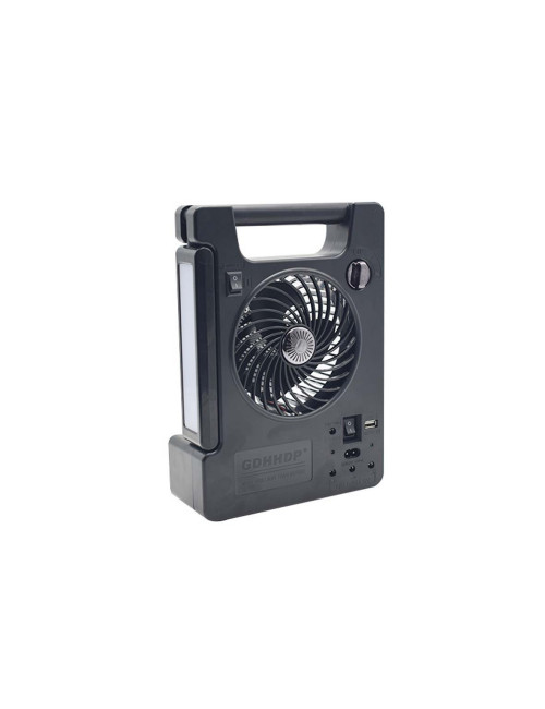 GD-9153 PORTABLE SOLAR FAN WITH 3 BULB AND PANEL