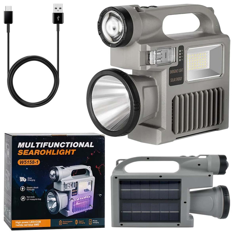 W5158-1 كشاف يدوي طاقة شمسيةمع مصيدة ذباب LED