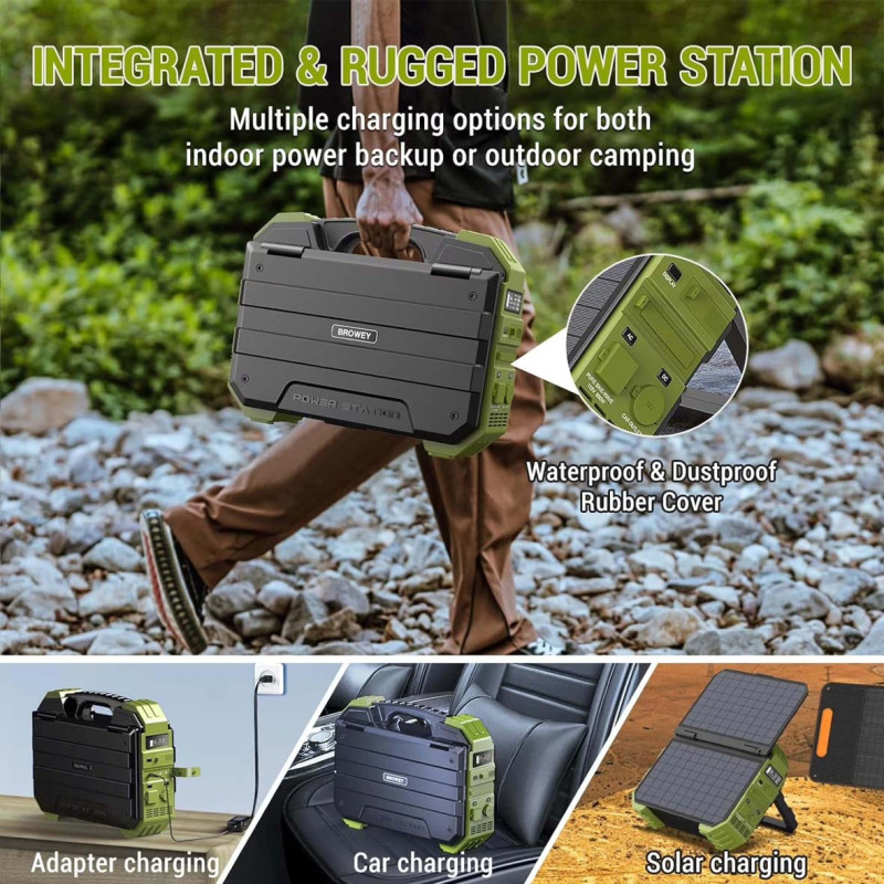 NBS PORTABLE POWERSTATION WITH SOALR PANEL 1000W