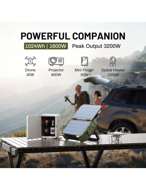 NBS PORTABLE POWERSTATION WITH SOALR PANEL 1000W