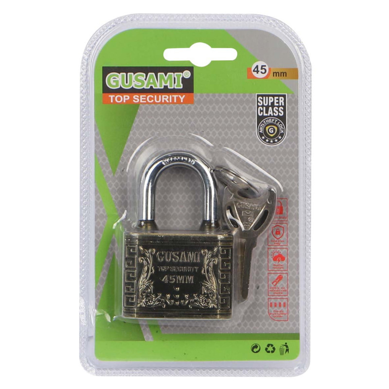 IT-81144 RECTANGULAR TOP SECURITY LOCK45MM GUSAMI