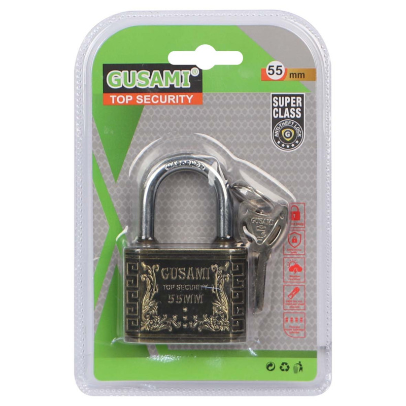 IT-81145 RECTANGULAR TOP SECURITY LOCK 55MM GUSAMI