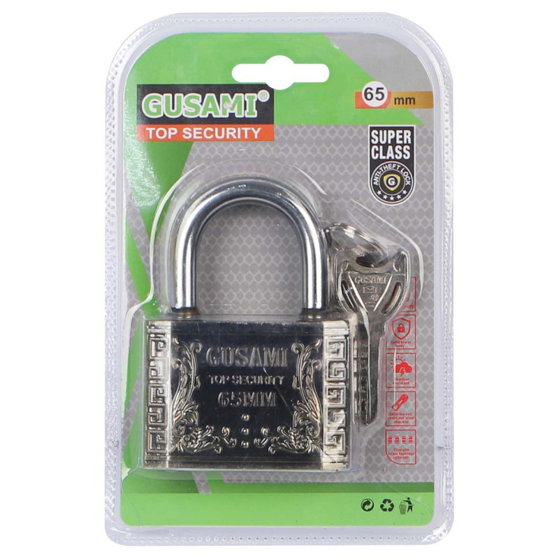 IT-81146 RECTANGULAR TOP SECURITY LOCK 65MM GUSAMI