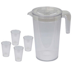 NA-75037-P PLASTIC DRINKING PITCHER WITH LID 5PCS SET