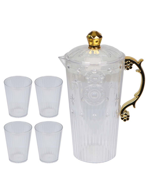 NA-75257-P PLASTIC DRINKING PITCHER WITH LID 5PCS SET