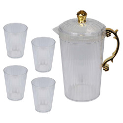 NA-75258-P PLASTIC DRINKING PITCHER WITH LID 5PCS SET