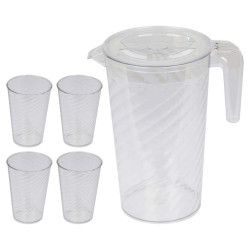 NA-75551-P PLASTIC DRINKING PITCHER WITH LID 5PCS SET