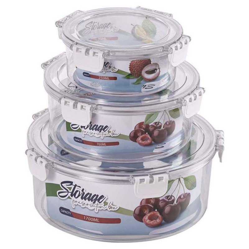 NA-75138-P 3CS/SET 250/700/1700ML حافظة طعام مستطيل