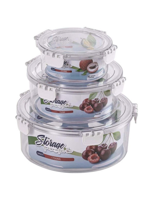 NA-75138- ROUND LUNCH BOX 250/700/1700ML 3PCS/SET