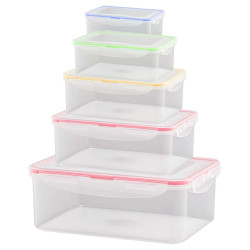 NA-75969-P RECTANGULAR LUNCH BOX 5PCS/SET
