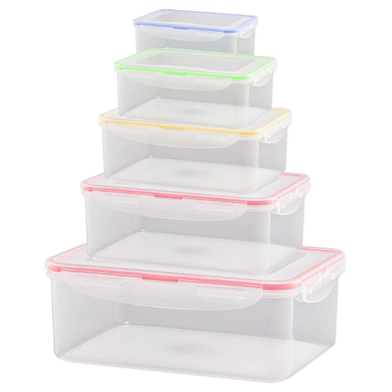 NA-75969-P RECTANGULAR LUNCH BOX 5PCS/SET