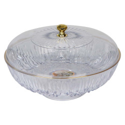 NA-75450-P CRYSTAL PLASTIC CAKE & FRUIT BOWL WITH LID 30X20CM