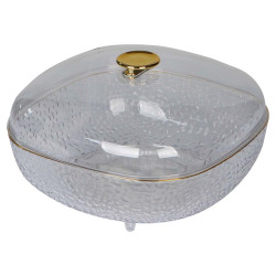NA-75940-P CRYSTAL PLASTIC CAKE & FRUIT BOWL WITH LID 25X13CM