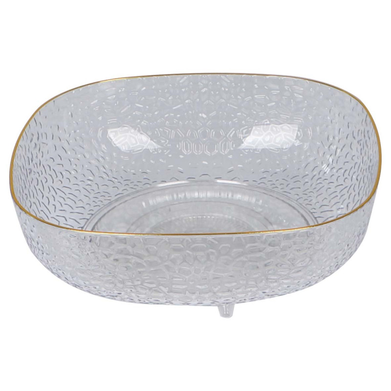 NA-75940-P CRYSTAL PLASTIC CAKE & FRUIT BOWL WITH LID 25X13CM