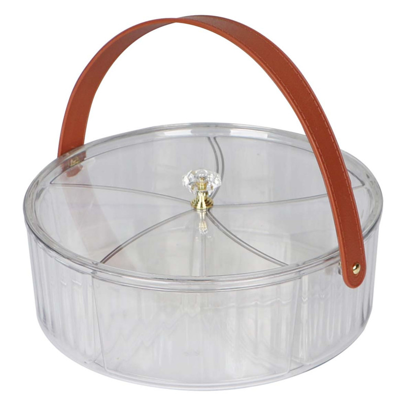 NA-75030-P CRYSTAL PLASTIC CAKE & FRUIT BOWL WITH LID 23.5X22X9CM