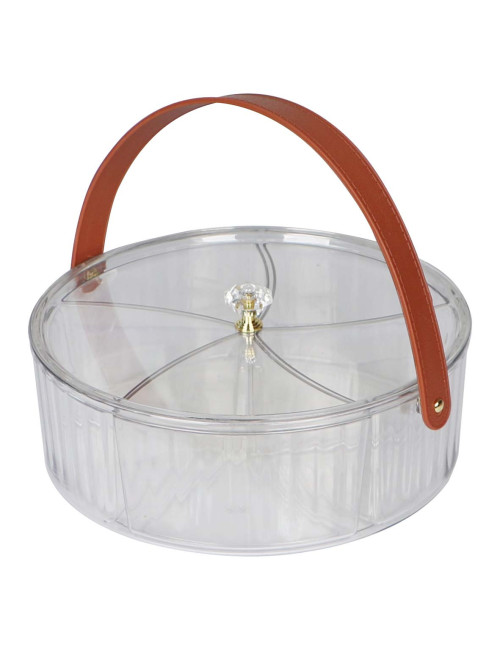NA-75030-P CRYSTAL PLASTIC CAKE & FRUIT BOWL WITH LID 23.5X22X9CM