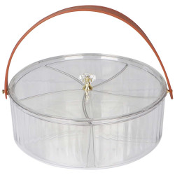 NA-75030-P CRYSTAL PLASTIC CAKE & FRUIT BOWL WITH LID 23.5X22X9CM
