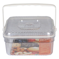 NA-75479 CRYSTAL PLASTIC CAKE & FRUIT BOWL WITH LID 24X12CM