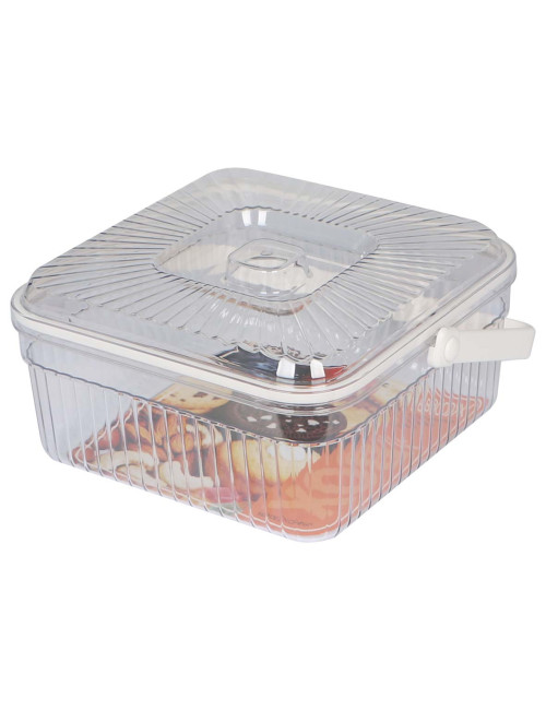 NA-75479 CRYSTAL PLASTIC CAKE & FRUIT BOWL WITH LID 24X12CM