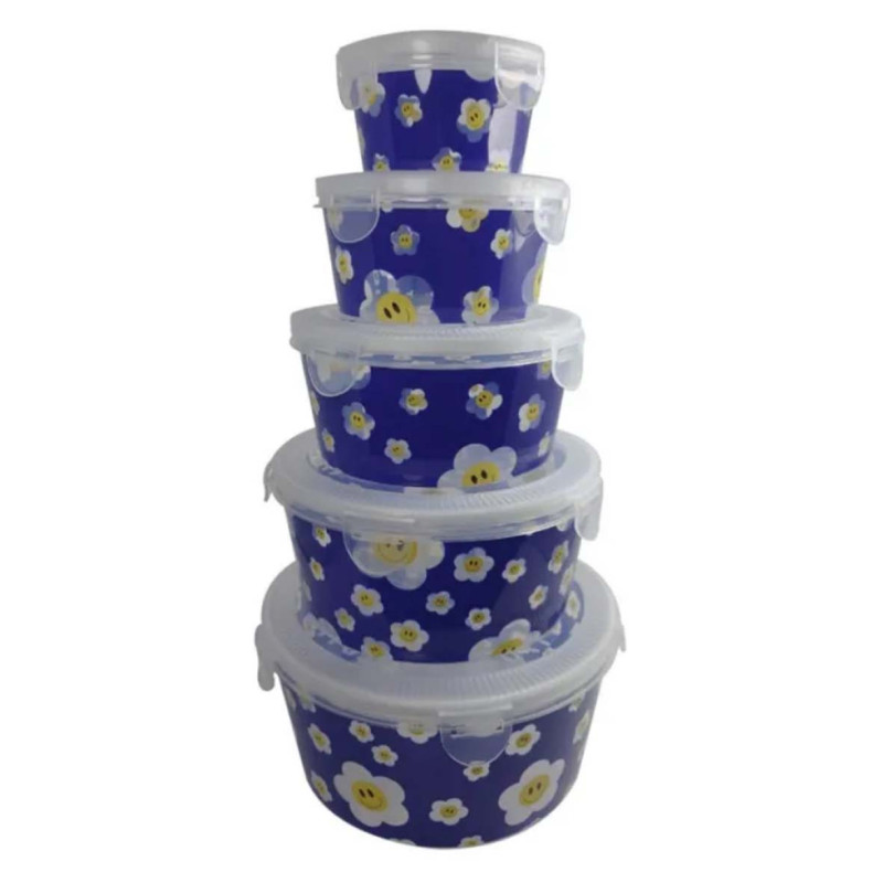 NA-75871-P 5CS/SET حافظة طعام مدور