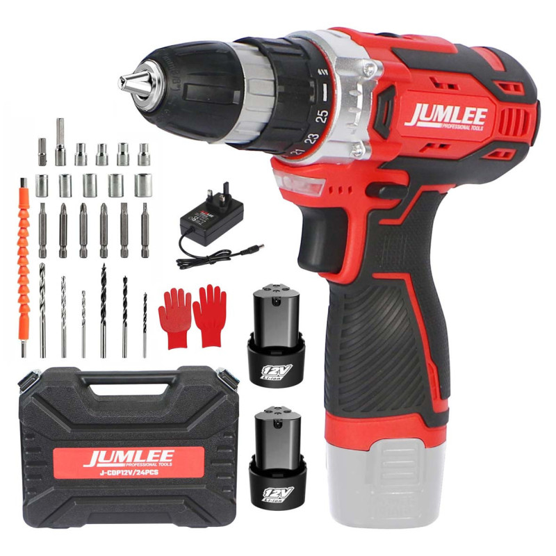 JUMLEE J-CDP12V/24PCS دريل جملي باتري 12 وات