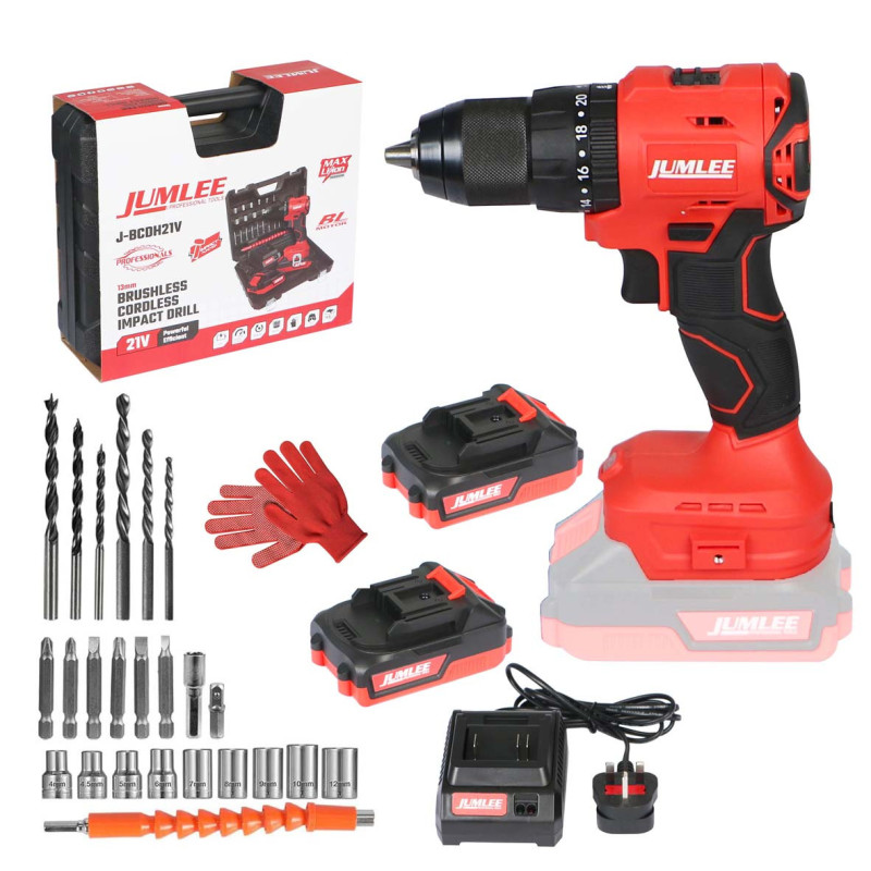 JUMLEE-J-BCDT21V/24PCS LINO CORDLESS DRILL 13MM 21V /24PCS 2 BATTERY