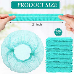 255900 GREEN DISPOSABLE HAIR NET CAPS,ELASTIC DUST CAP 100PCS