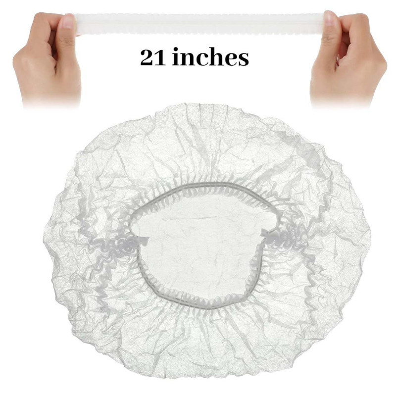 123582 WHITE DISPOSABLE HAIR NET CAPS,ELASTIC DUST CAP 100PCS