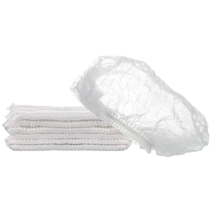 123582 WHITE DISPOSABLE HAIR NET CAPS,ELASTIC DUST CAP 100PCS