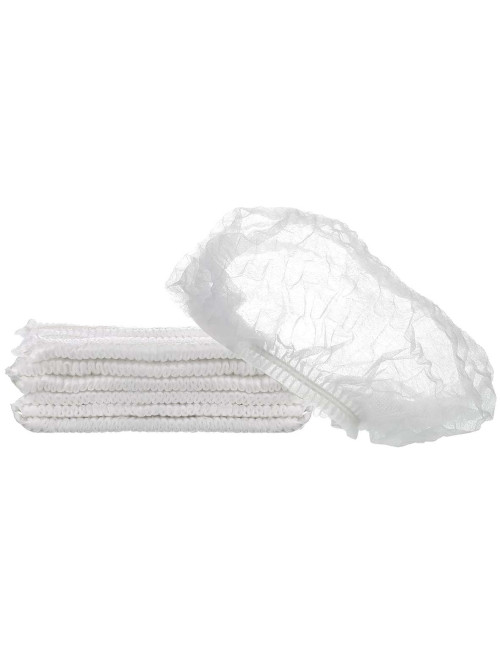 123582 WHITE DISPOSABLE HAIR NET CAPS,ELASTIC DUST CAP 100PCS