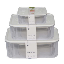 NA-75476 SQUARE PLASTIC FOOD-BOX 3PCS/SET