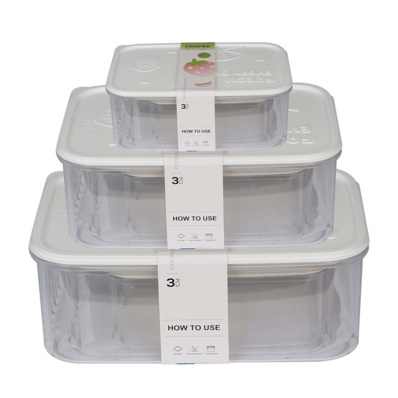 NA-75476 SQUARE PLASTIC FOOD-BOX 3PCS/SET