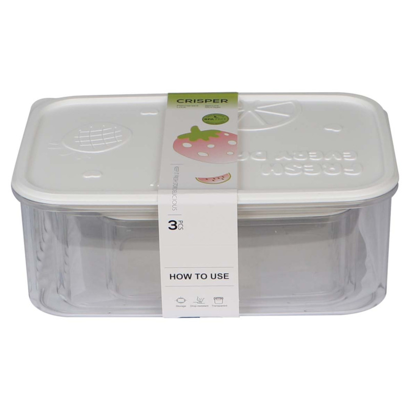 NA-75476 SQUARE PLASTIC FOOD-BOX 3PCS/SET