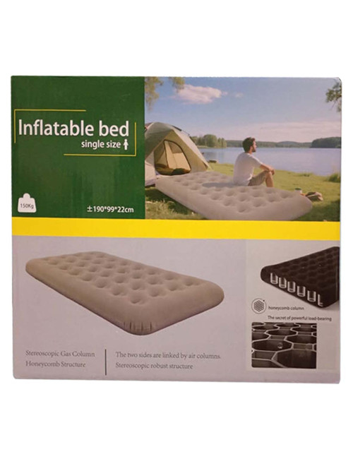 INFLATABLE BED SINGLE SIZE 190 X 99 X 22CM 150KG