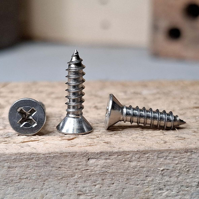 برغي سن صاج كروم 3/4"×"14