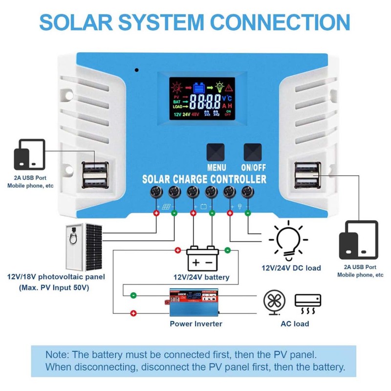 SOLAR CONTROLLER 12/24V 30 AMP