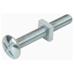 ELEC. GALV. ROUND HEAD BOLT W/1 NUT 1/4" x 5"