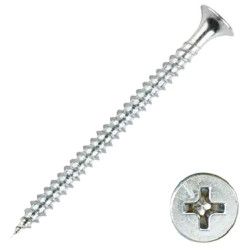 PHILLIPS BUGLE HEAD DRYWALL SCREW WHITE 3" × 8