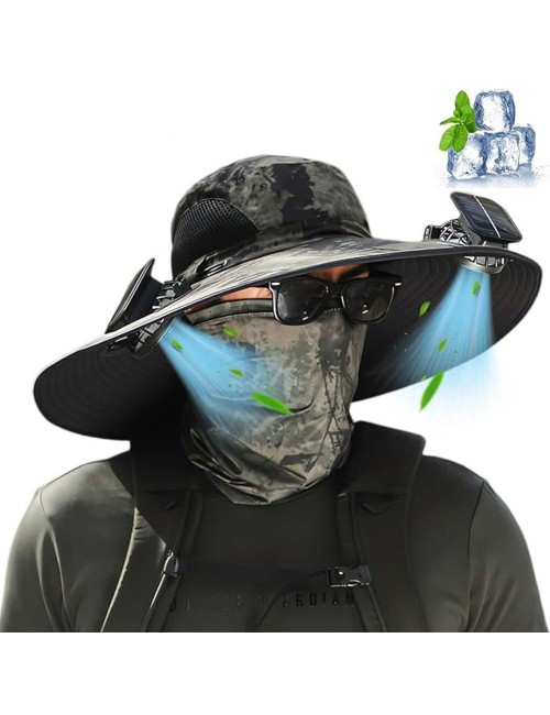 OUTDOOR SUN HAT WITH DUAL SOLAR FAN