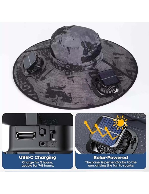 OUTDOOR SUN HAT WITH DUAL SOLAR FAN