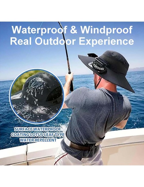 OUTDOOR SUN HAT WITH DUAL SOLAR FAN
