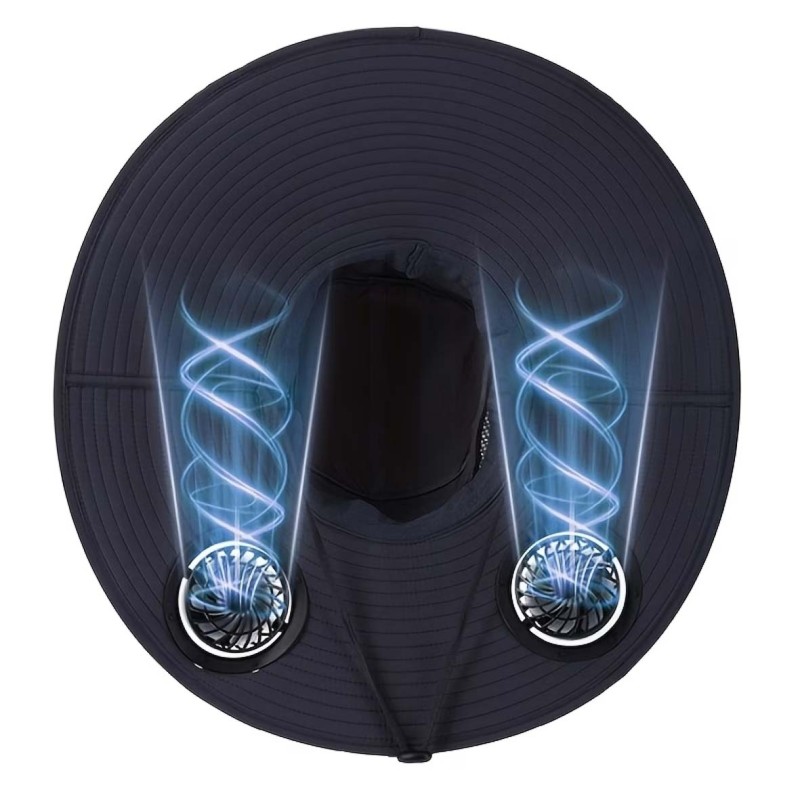 OUTDOOR SUN HAT WITH DUAL SOLAR FAN