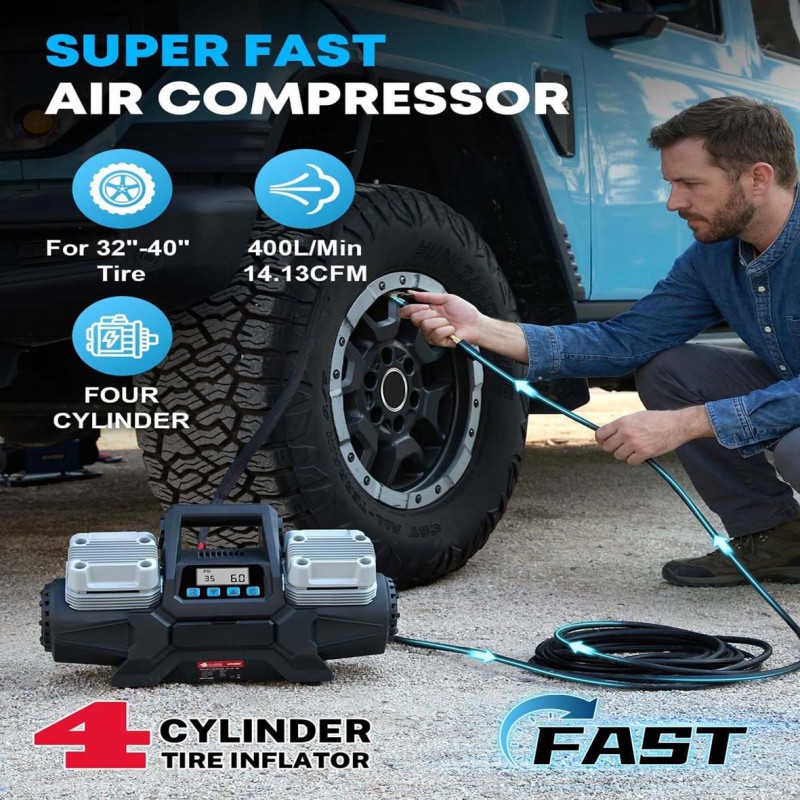 WM102-45H 4 CYLENDER DC 12V 150PSI 400L/M كمبريسر