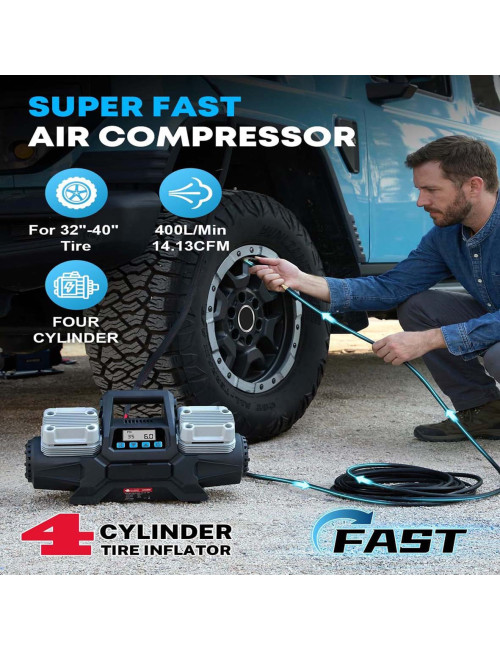 WM102-45H 4 CYLENDER TIRE INFLATOR DC 12V 150PSI 400L/M