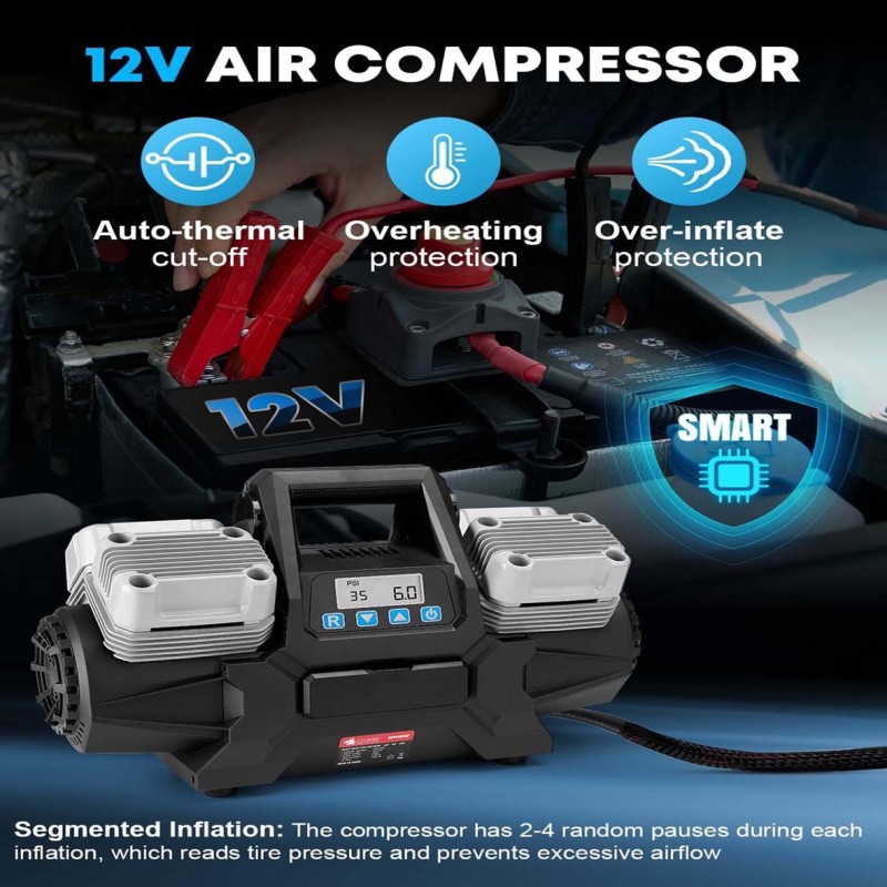 WM102-45H 4 CYLENDER DC 12V 150PSI 400L/M كمبريسر