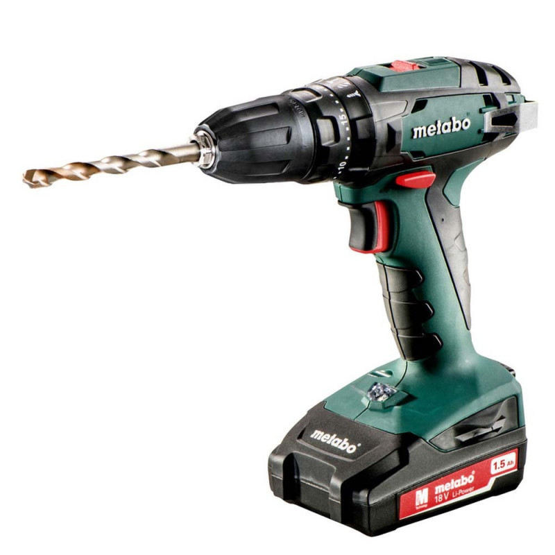 METABO SB18 SET + SC30 CORDLESS HAMMER DRILL WITH DRILL BITS