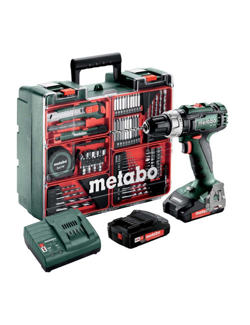 METABO SB18 SET + SC30 CORDLESS HAMMER DRILL WITH DRILL BITS