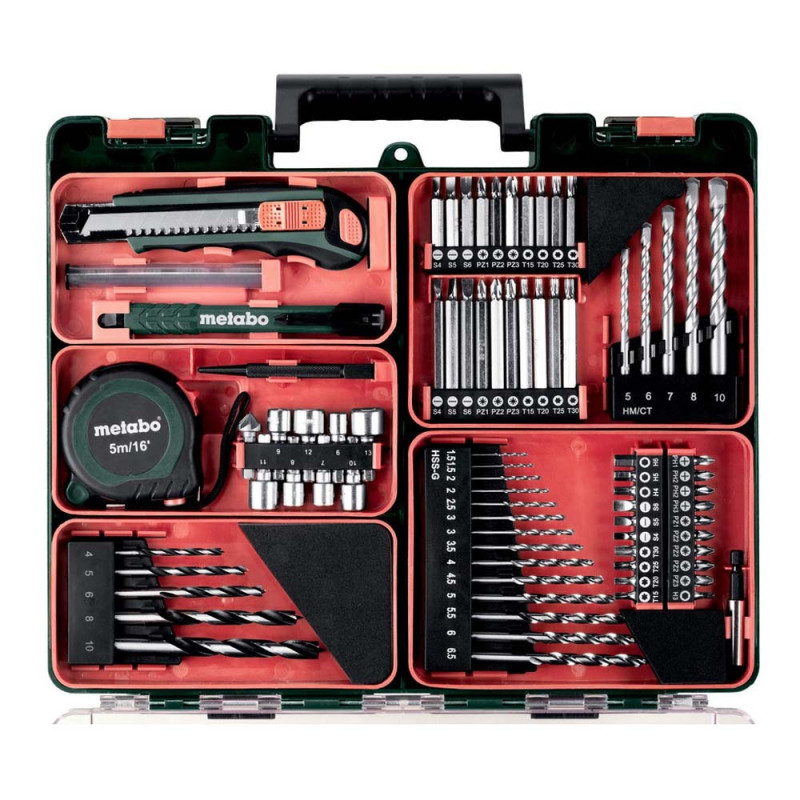 METABO SB18 SET + SC30 CORDLESS HAMMER DRILL WITH DRILL BITS