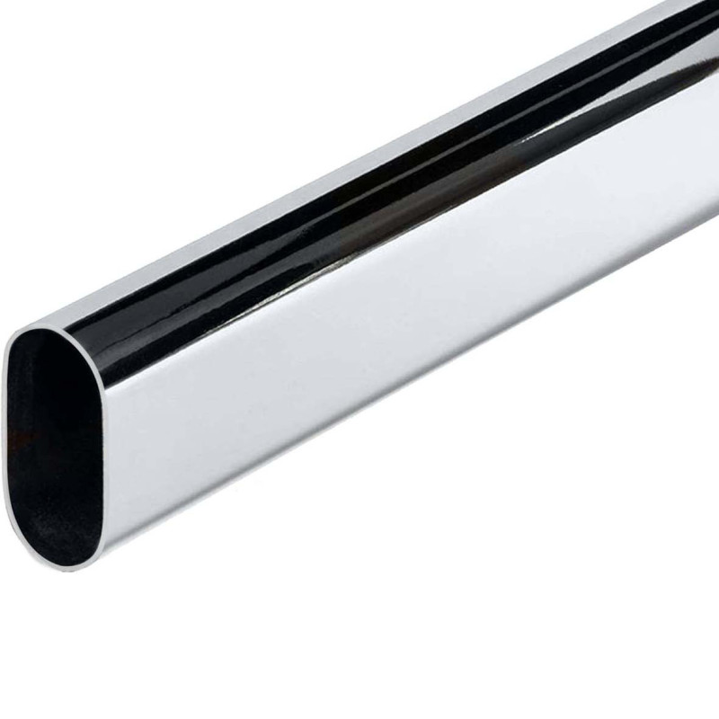 CHROME OVEL SHAPE SHAPE DECORATIVE PIPE 3 MTR